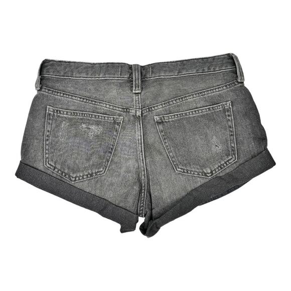 Free People Romeo Rolled Cutoff Shorts Black 26 New Denim Jean Exposed Button - Picture 4 of 7